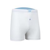 Erkek Beyaz%100 Pamuk Kemerli Düğmeli Boxer (XL, Beyaz)