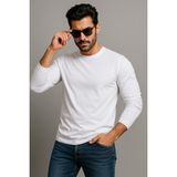 Erkek Bisiklet Yaka Beyaz Body %100 Pamuk Uzun Kollu Tişört Erkek Düz T-Shirt - 0 Siyah