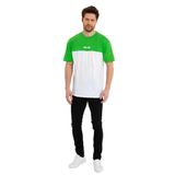 Erkek Bisiklet Yaka Blok Renkli Regular Fit Baskılı Tişört (Açık Yeşil, M)