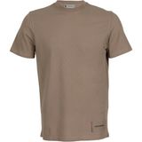 Erkek Bisiklet Yaka Etek Ucu Marka Detaylı Petek T-Shirt - Vizon