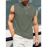 Erkek Bisiklet Yaka Etek Ve Kol Bitimi Dökümlü Süprem T-Shirt - Haki