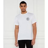 Erkek Bisiklet Yaka Kısa Kol Versace Yazı ve Desenli Beyaz T-Shirt 78GAHE07CJ00E-003
