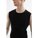 Erkek Bisiklet Yaka Kolsuz Pamuklu Body Fanila Tişört Siyah