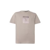 Erkek Bisiklet Yaka Logo Baskılı Pamuklu Kısa Kollu Bej T-Shirt XM002213 AF10356-U6107