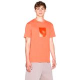 Erkek Bisiklet Yaka Logo Baskılı Pamuklu Kısa Kollu Turuncu T-Shirt XM002213 AF10356-U3040