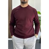 Erkek Bisiklet Yaka Normal Kalıp Kazak Bordo EDW410 - XL