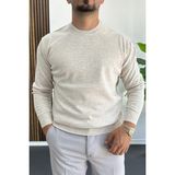 Erkek Bisiklet Yaka Normal Kalıp Kazak Krem EDW410 - XL