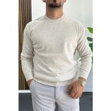 Erkek Bisiklet Yaka Normal Kalıp Kazak Krem EDW410