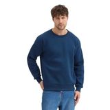 Erkek Bisiklet Yaka Oversize Sweatshirt Pamuklu Basic 3 İplik Şardonlu (Lacivert, M)