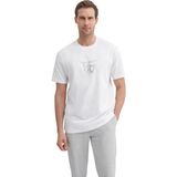 Erkek Bisiklet Yaka Regular Fit Pamuklu Baskılı Tişört 4160 - Beyaz - 2XL