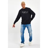 Erkek Bisiklet Yaka Regular Kalıp Ince Californıa Baskılı Sweatshırt SPR24SW125 - Black - 3XL