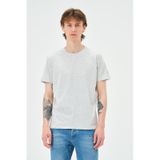 Erkek Bisiklet Yaka Regular Kalıp T-shirt Kar Melanj