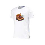 Erkek Bisiklet Yaka Standart Fit Bot Göğüs Baskılı Beyaz T-Shirt