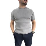Erkek Bisiklet Yaka Triko Tişört Gri Edw233