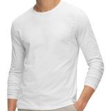 Erkek Bisiklet Yaka Uzun Kol Slimfit Dar Kalıp Likralı Düz Tişört (BEYAZ, 2XL)