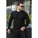 Erkek Bisiklet Yaka Uzun Kollu Siyah Triko Kazak - 2XL