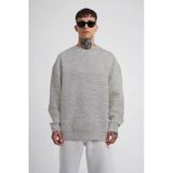 Erkek Biskilet Yaka Üç İplik Sweatshirt - Gri