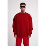 Erkek Biskilet Yaka Üç İplik Sweatshirt - Kırmızı