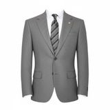 Erkek Blazer Ceket, Notch Yaka, Cep Detaylı, Slim Fit Kesim (GRİ, 56)