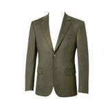 Erkek Blazer Ceket, Notch Yaka, Cep Detaylı, Slim Fit Kesim (HAKİ YEŞİL, 54)