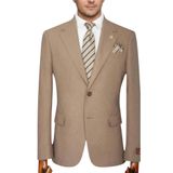 Erkek Blazer, Slim Fit Ceket, Sütlü Kahve Renk, İnce Kesim, Tek Düğmeli Ceket (sütlü kahve, 52)