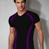 Erkek Body T-Shirt Takım - Siyah - Mor