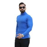 Erkek Boğazlı Slim Fit Kazak (İndigo)