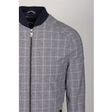 Erkek Bomber Ceket Taş Keten Karışım Slim Fit Ekose Kare Desenli Ribana İnce Astar Ceket NCS JEANS 4984 TAŞ M