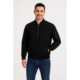 Erkek Bomber Mont Ceket – Fermuarlı, Kapitone Içi Astarlı, Su Itici Kumaş, Regular Fit, Uzun Kollu, Yandan Cepli, Bahar & Kış Rahat Günlük Stil - Siyah - XL