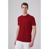 Erkek Bordo Basic Bisiklet Yaka Dynamic Fit Pamuk T-Shirt