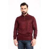Erkek Bordo Ince Yün Triko Örgü Polo Yaka Baba Kazak