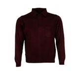 Erkek Bordo Kazak Polo Yaka Yünlü Klasik Normal Kesim Rar00653
