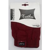 Erkek Bordo Penye Düğmeli Boxer Renk 5'li Paket %100 Pamuk