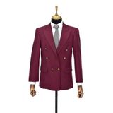Erkek Bordo Renk, Kruvaze Tek Ceket Sivri Yaka BGL-KRV001 BORDO 44