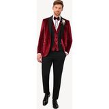 Erkek Bordo Şal Yaka Yelekli Slim Fit Damatlık - 44 / 6 - 6 Drop