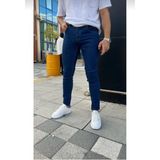 Erkek Boru Paça Likralı Kot Pantolon - Lacivert - 30