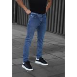 Erkek Boru Paça Likralı Kot Pantolon - Mavi - 4 Yaş