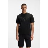Erkek Boss Baskı Desen Kısa Kol Bisiklet Yaka Normal Kesim Siyah T-Shirt 50559363-001 - 3XL