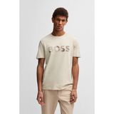Erkek Boss Yazılı Kısa Kollu Bisiklet Yaka Bej T-Shirt 50537834-284 - M