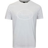 Erkek Boss Yazılı Kısa Kollu Bisiklet Yaka Beyaz T-Shirt 50537825-100 - 3XL