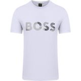 Erkek Boss Yazılı Kısa Kollu Bisiklet Yaka Beyaz T-Shirt 50537834-100