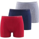 Erkek Boxer Tender Cotton 3'lü Kırmızı-Gri-Lacivert 9673 - 2XL - Renkli