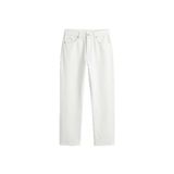 Erkek Boyfriend%100 Pamuk Jean Pantolon Beyaz
