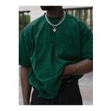 Erkek Brooklyn Kabartma Baskılı Oversize T-Shirt