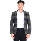Erkek Buklet Ekose Ceket - 50 - Sarı - Lacivert