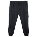 Erkek Büyük Beden 100-156 Kilo Arası İçin Uygun Kargo Cepli Jogger Kot Pantolon (SİYAH, 4XL)