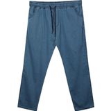 Erkek Büyük Beden 100 Kilo-180 Kilo Arası İçin Uygun Bağcıklı Likralı Boru Paça Kot Pantolon (MAVİ, 3XL)
