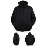 Erkek Büyük Beden 105-185 Kilo Arası İçin Uygun Kapüşonlu 3 İplik Şardonlu Kışlık Kalın Sweat Mont (SİYAH, 2XL)