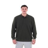 Erkek Büyük Beden 115-155 Kilo Arası İçin Uygun Uzun Kol Polo Yaka Mevsimlik Sweatshirt (HAKİ, 6XL)