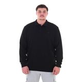Erkek Büyük Beden 115-155 Kilo Arası İçin Uygun Uzun Kol Polo Yaka Mevsimlik Sweatshirt (SİYAH, 5XL)